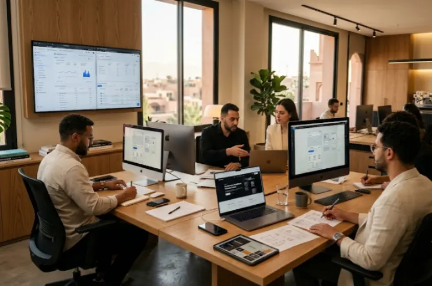 Agence digitale N8GRID à Marrakech spécialisée dans la création de sites WordPress, le référencement SEO, le marketing digital, Meta Ads, Google Ads et la gestion des réseaux sociaux.